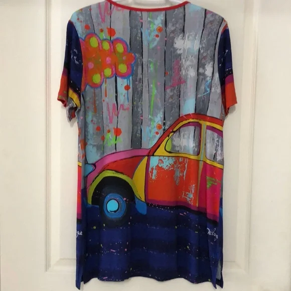 Calling all Volkswagen lovers, Super Cute Women Tunic Multicolour Size L/XL - Picture 3 of 5